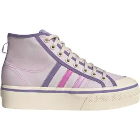 Adidas Women's Nizza Platform Mid Shoes - Almost Pink / Pulse Lilac / Wonder White