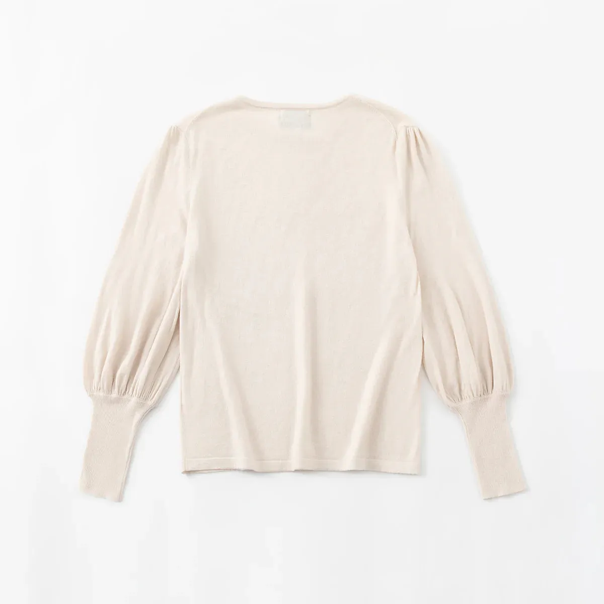 Aleger Cashmere Bell Sleeve Knit in Light Shell