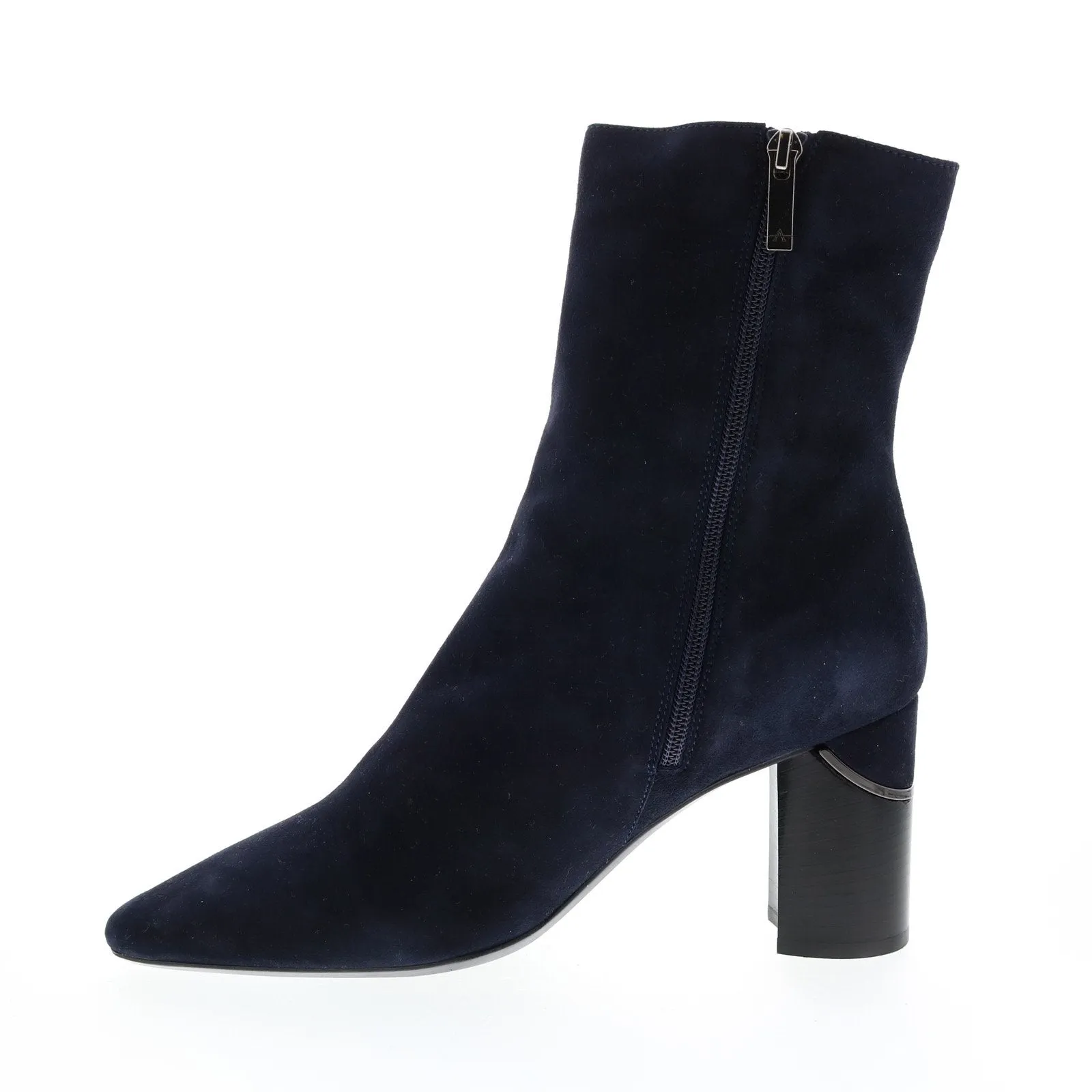 Aquatalia Phila Dress Suede 34L3799-NVY Womens Blue Suede Zipper Ankle & Booties Boots