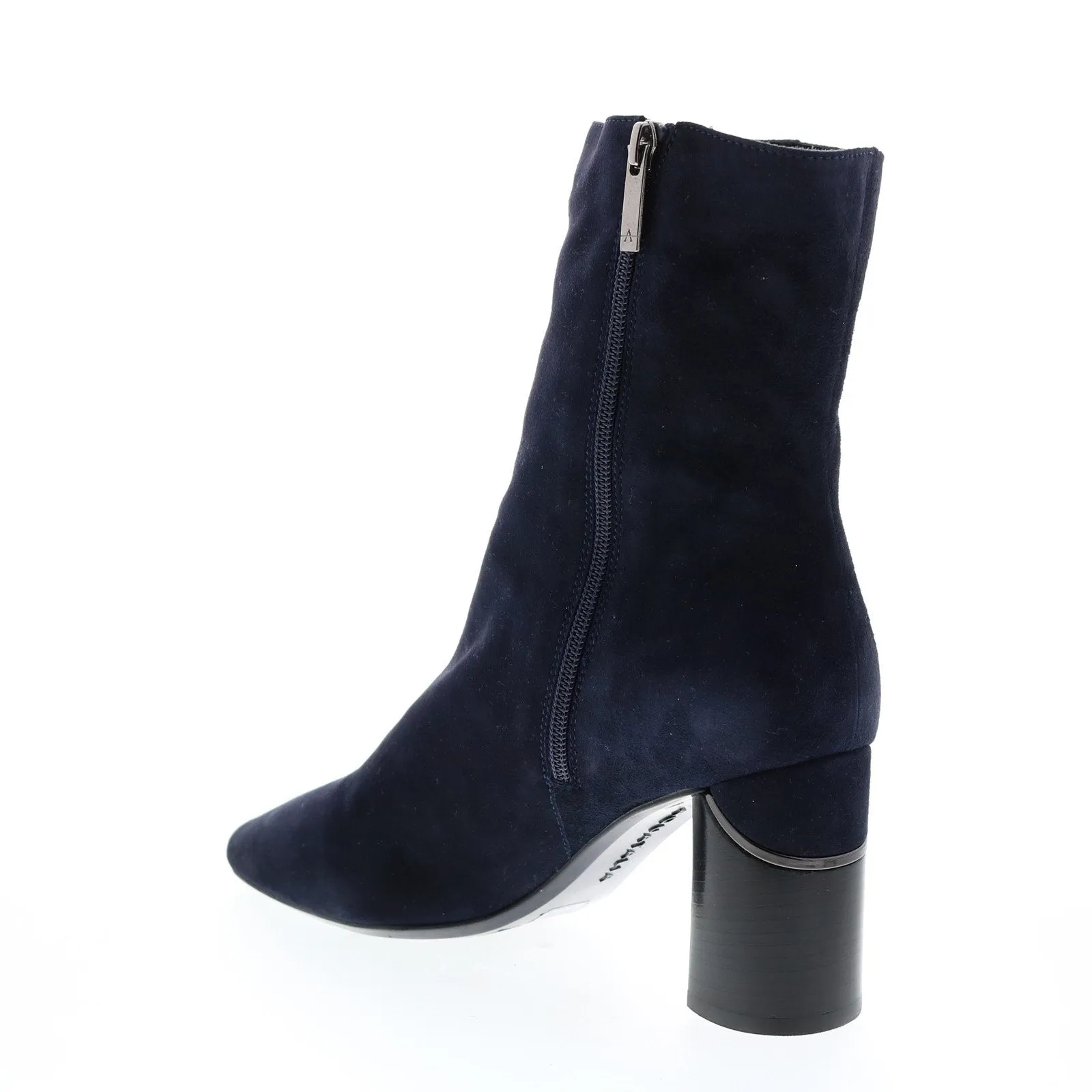 Aquatalia Phila Dress Suede 34L3799-NVY Womens Blue Suede Zipper Ankle & Booties Boots