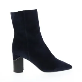 Aquatalia Phila Dress Suede 34L3799-NVY Womens Blue Suede Zipper Ankle & Booties Boots