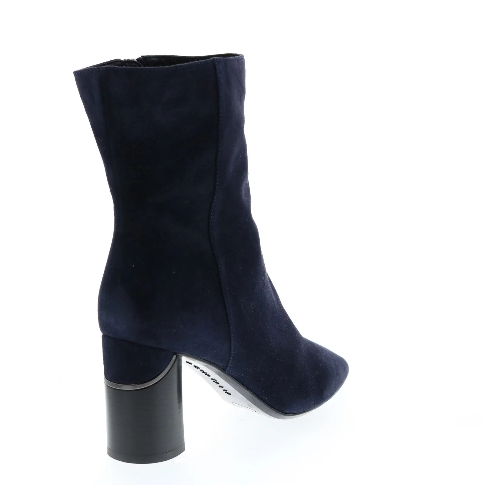 Aquatalia Phila Dress Suede 34L3799-NVY Womens Blue Suede Zipper Ankle & Booties Boots