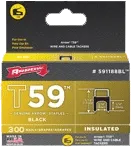 Arrow Fastener 591188BL Genuine T59 Insulated Black 1/4-Inch by 5/16-Inch Staples, 300-Pack