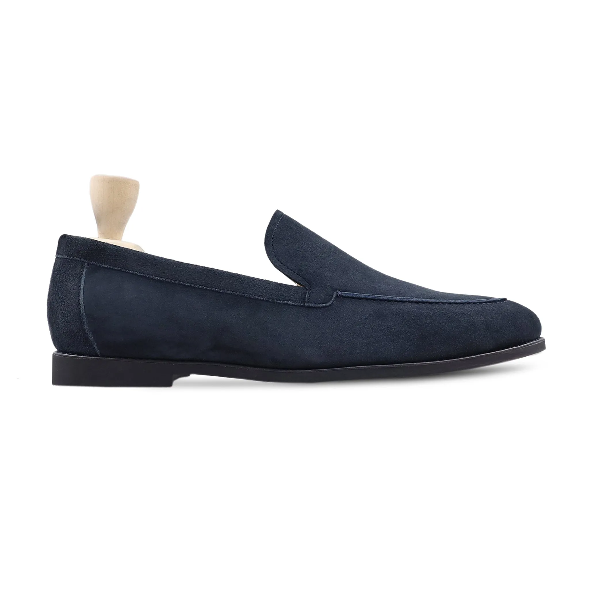 Ashli - Men's Navy Blue Kid Suede Loafer