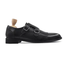 Ashton - Men's Black Calf Leather Double Monkstrap