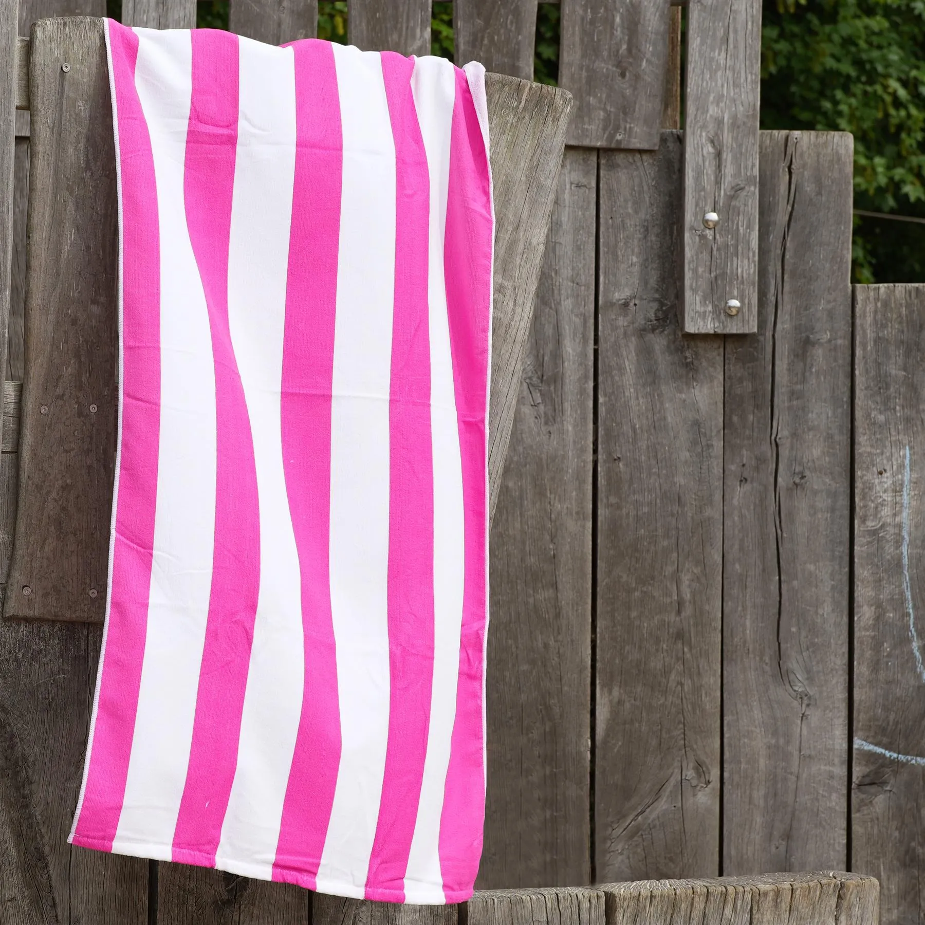 Beach Bath Towel Large Microfibre Pink Striped