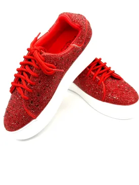 Bedazzle Red Rhinestone Sneaker