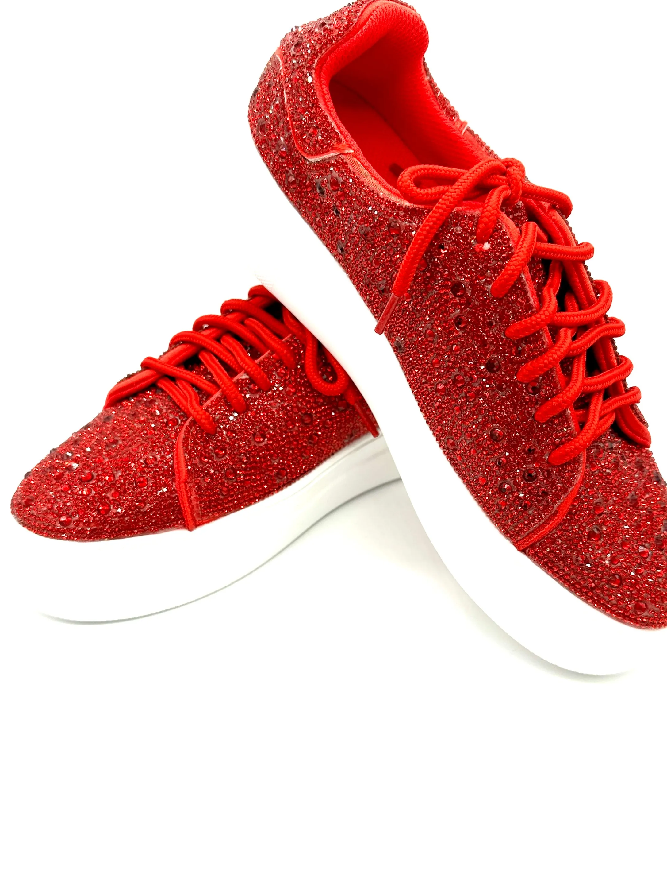 Bedazzle Red Rhinestone Sneaker