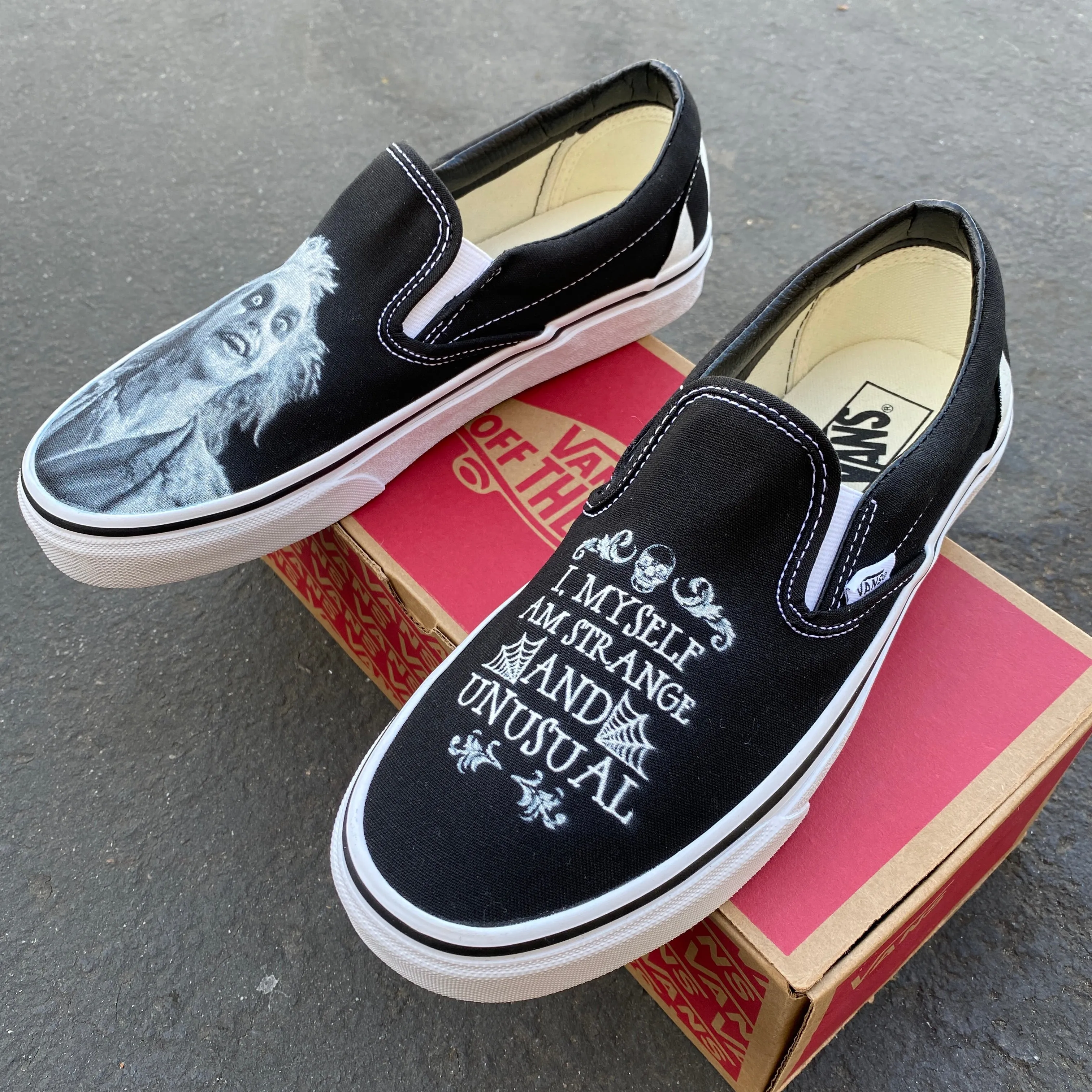 Beetlejuice Vans Shoes - Custom Slip Ons