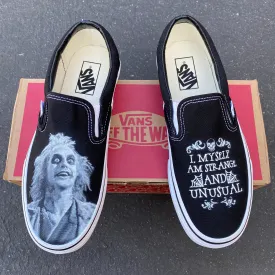 Beetlejuice Vans Shoes - Custom Slip Ons