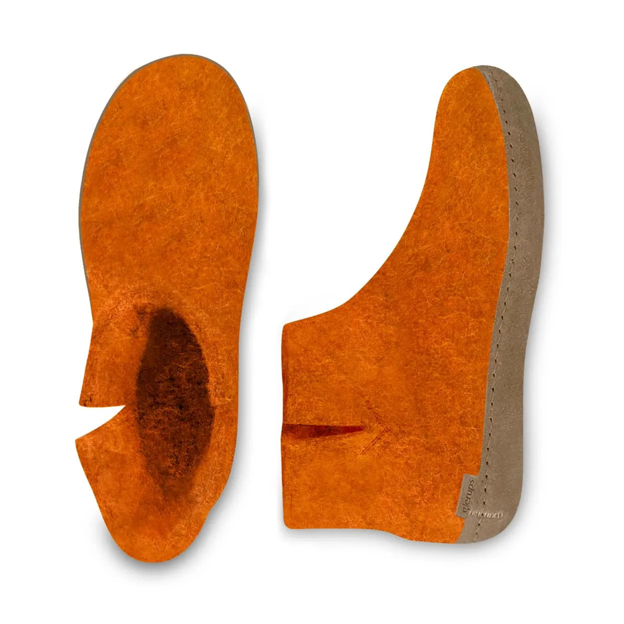 Boot with leather sole - Orange