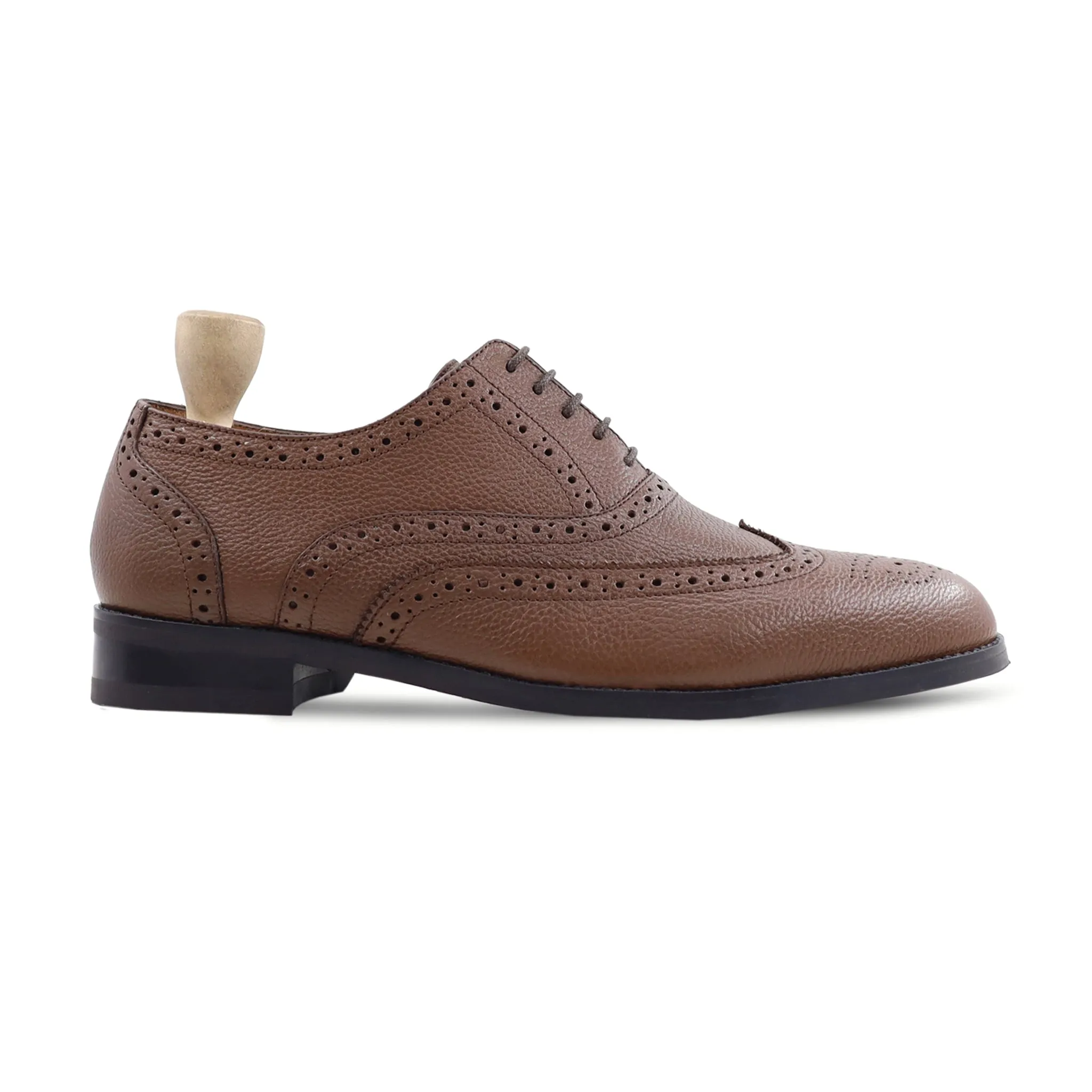 Capellen - Men's Brown Pebble Grain Oxford Shoe