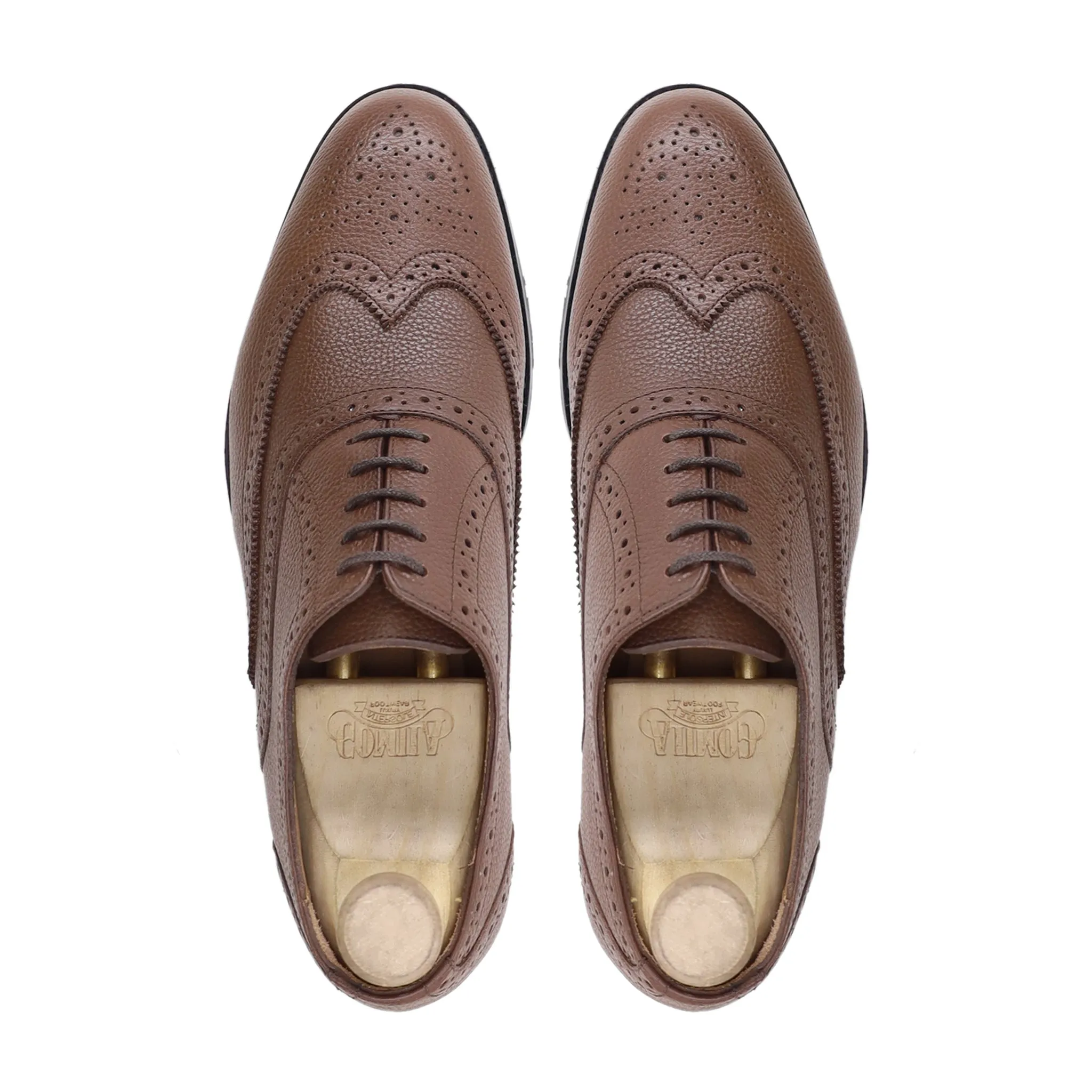 Capellen - Men's Brown Pebble Grain Oxford Shoe