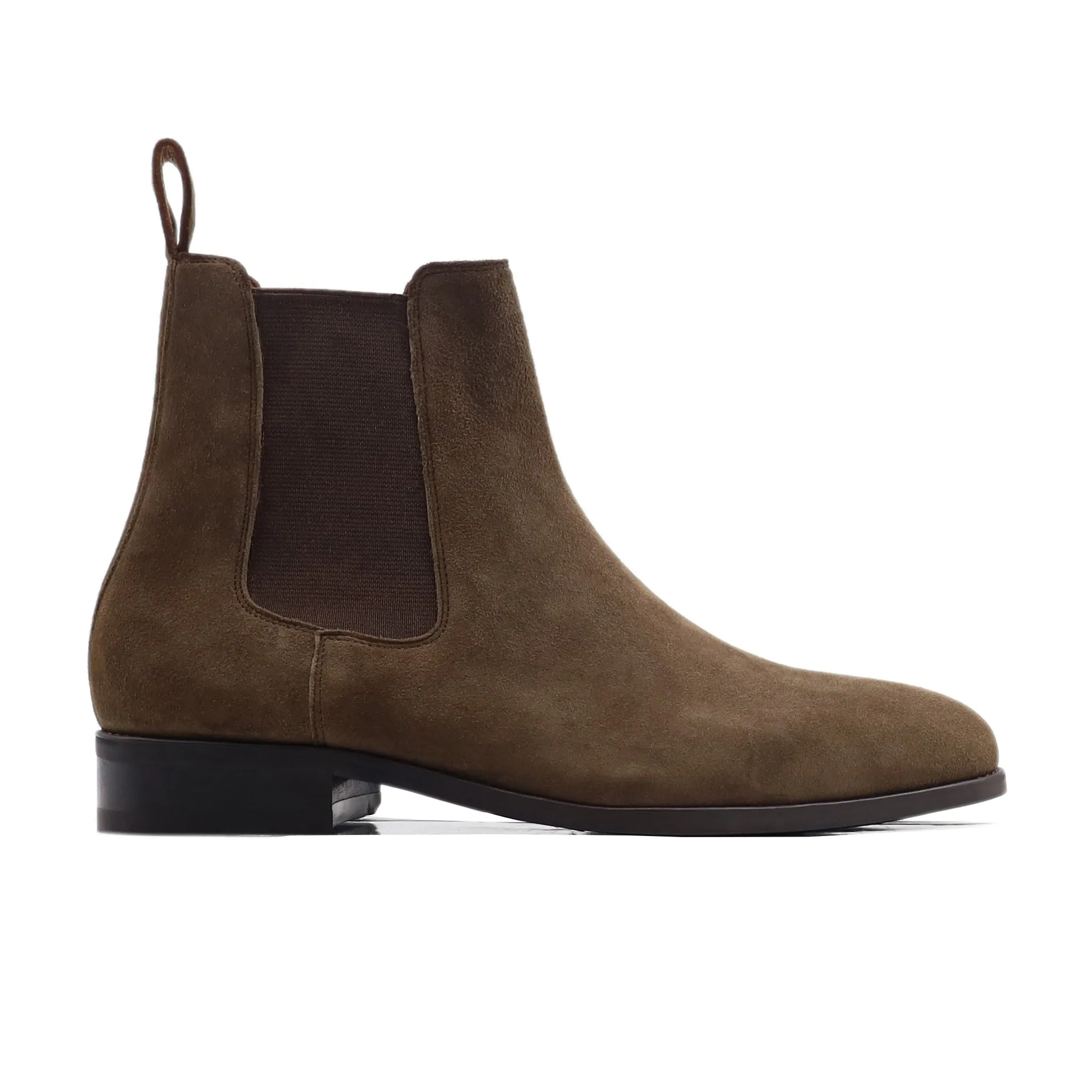 Chicago - Men's Dark Brown Kid Suede Chelsea Boot