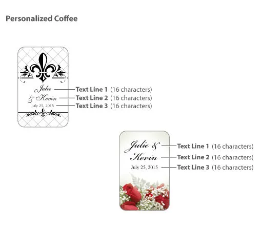 Coffee Favors (Silver) - Personalized