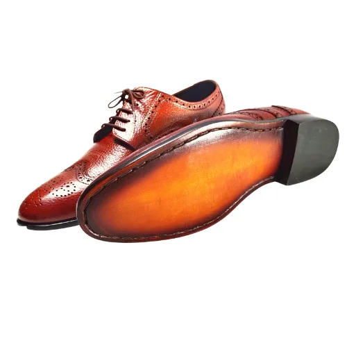 Custom Made Shoes Goodyear Welted Handstiched Handpainted Handmade Geniune Leather Wintip Shoes Brogue Shoes Oxford Formal Dress Mens Shoes