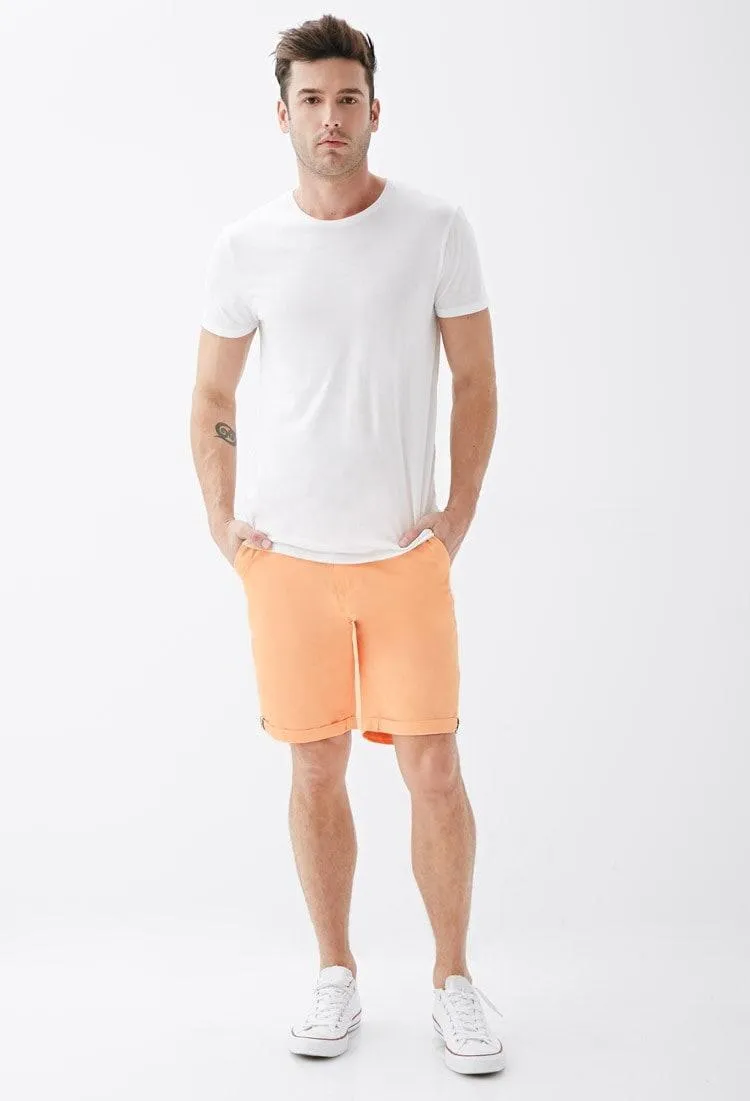 Cyan Cuffed Chino Shorts