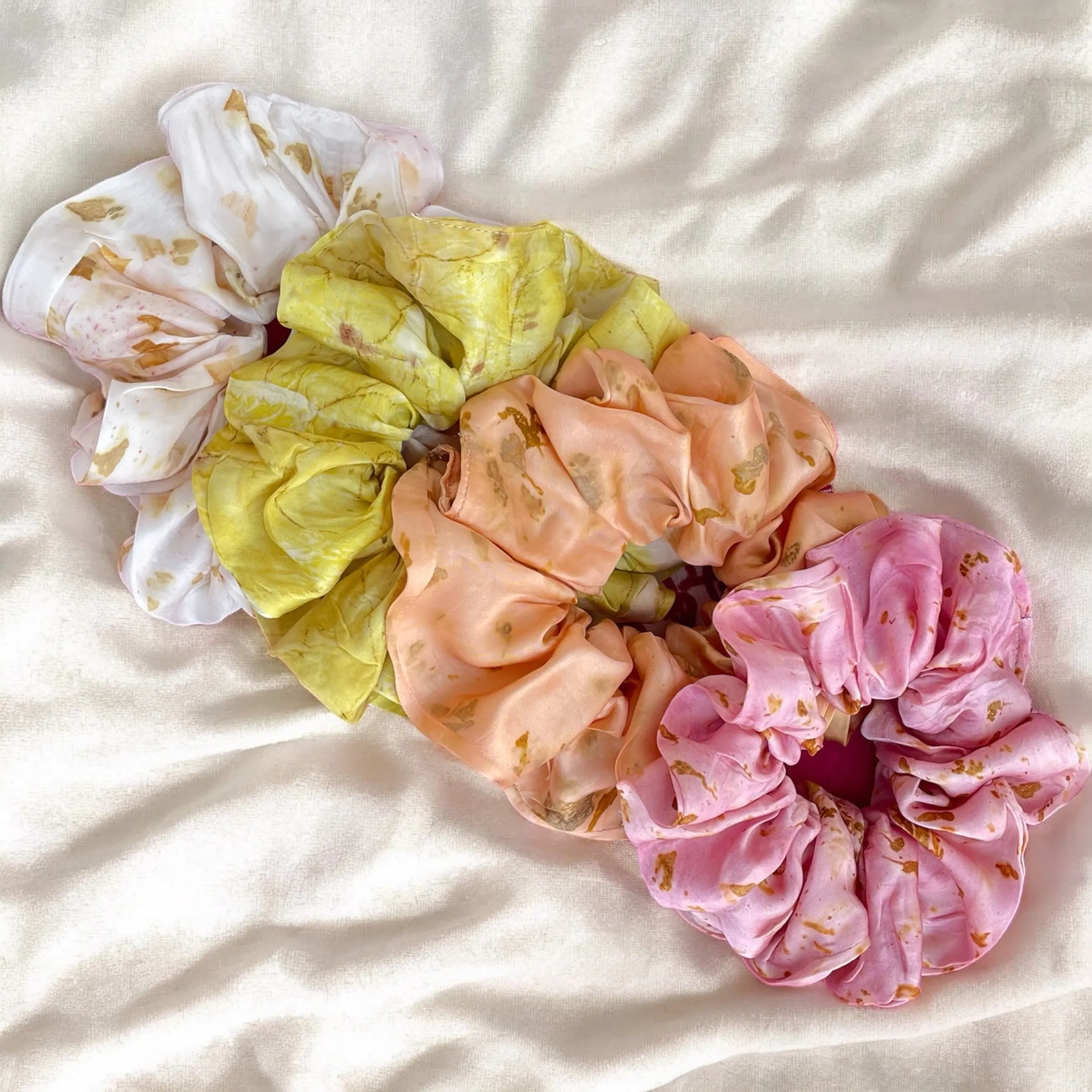 Eco-printed Scrunchies- Set of 4