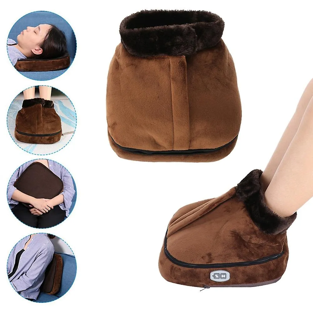 EU Plug Electric Heated Foot Warmer Cosy Unisex Velvet Feet Heated Massager Big Slipper Shoes Fa1908