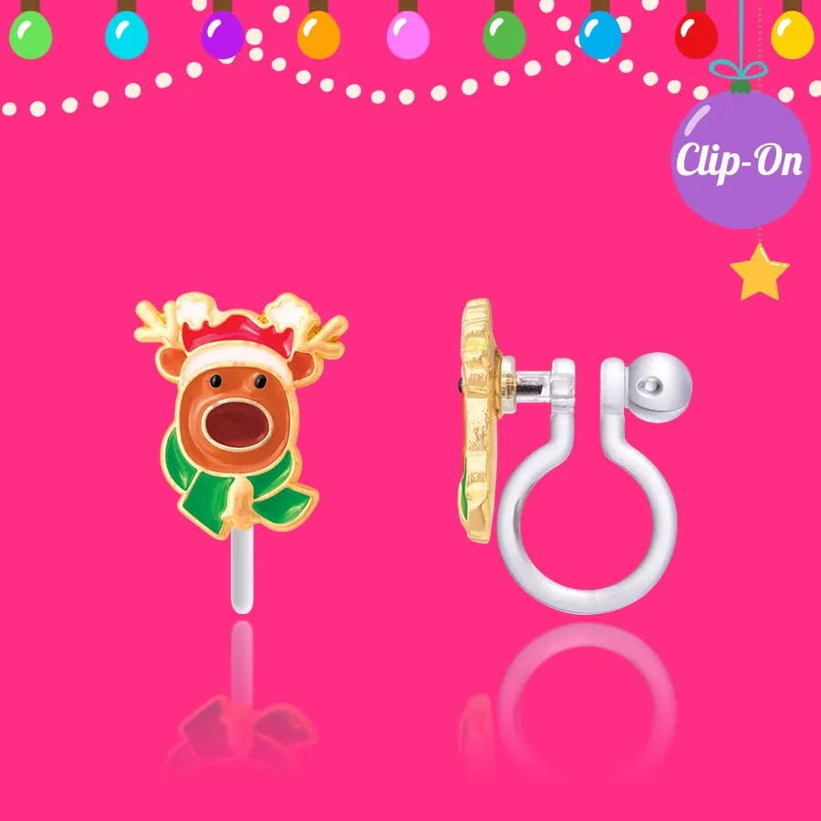 Girl Nation - Reindeer Magic Clip On Earrings