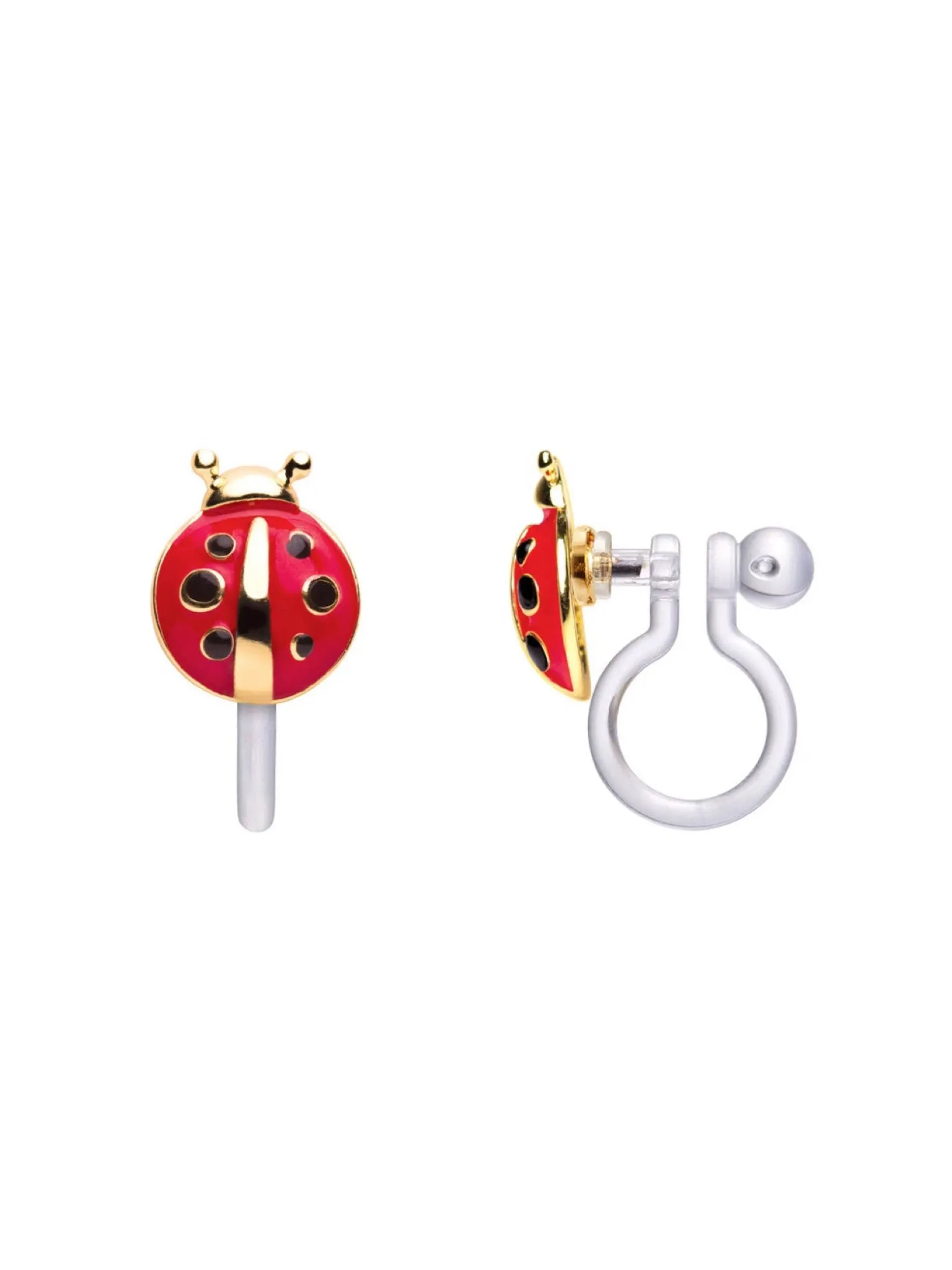 GirlNation Cutie Clip On Earrings - Little Ladybug