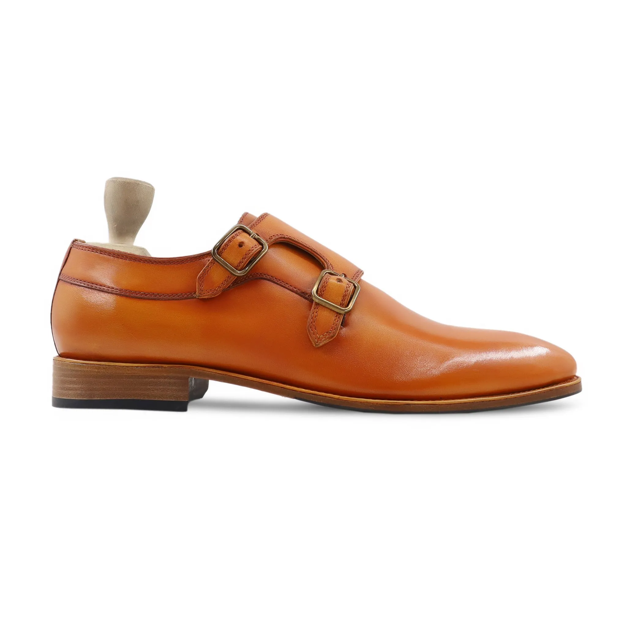 Haruto - Men's Tan Calf Leather Double Monkstrap