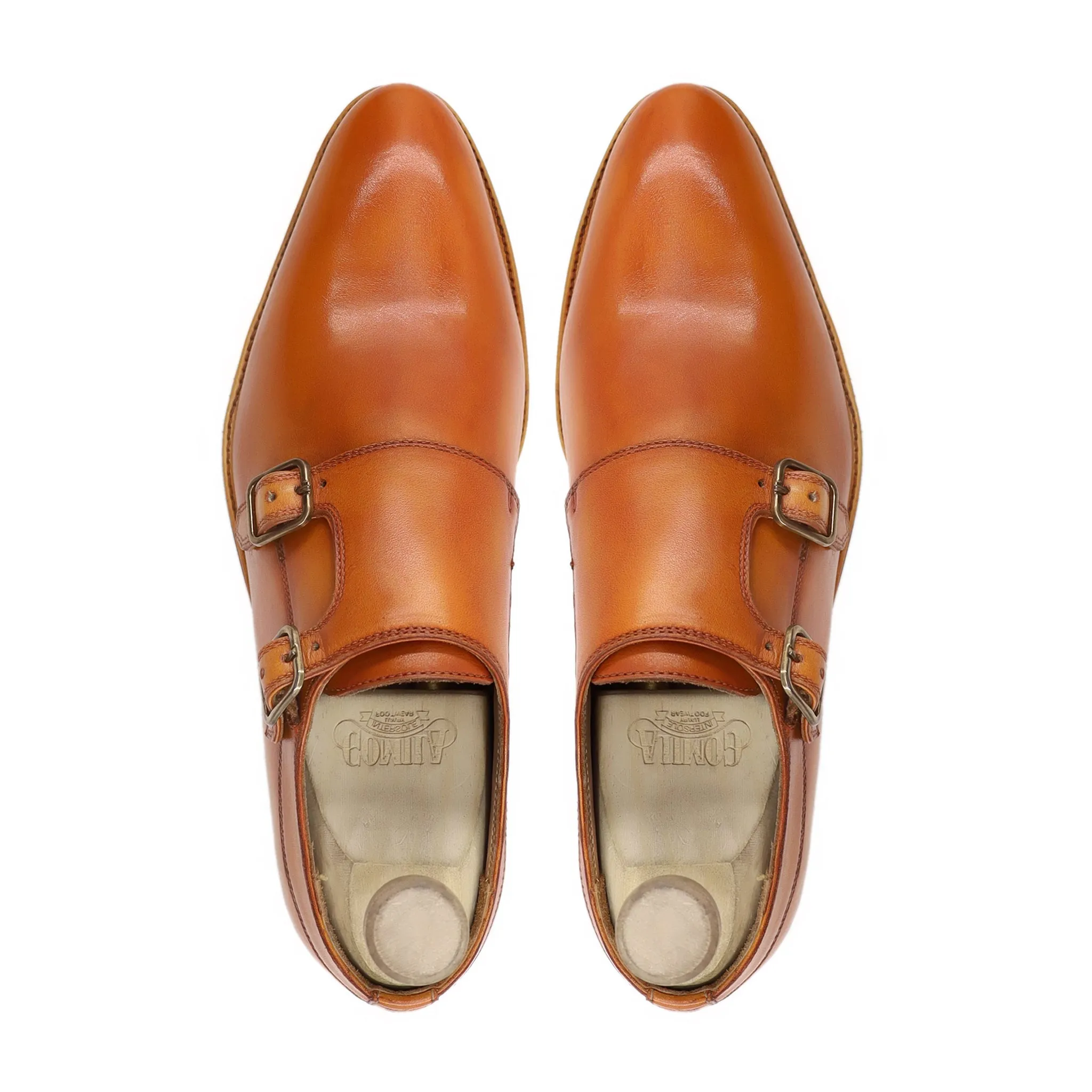 Haruto - Men's Tan Calf Leather Double Monkstrap