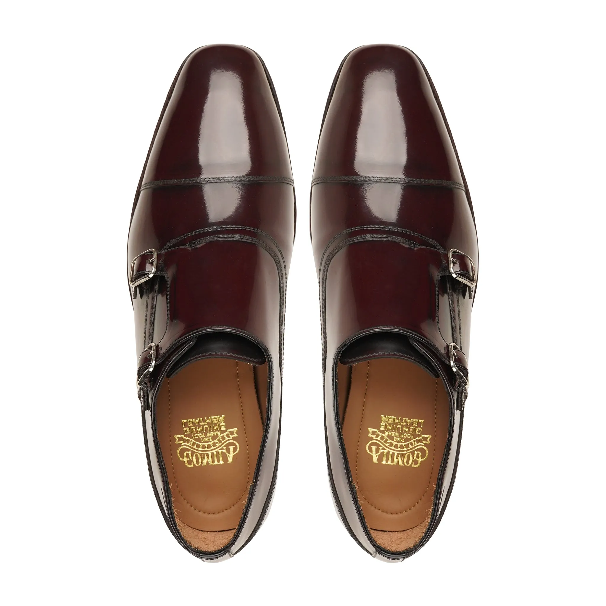 Jerry - Men's Oxblood Box Leather High Shine Double Monkstrap