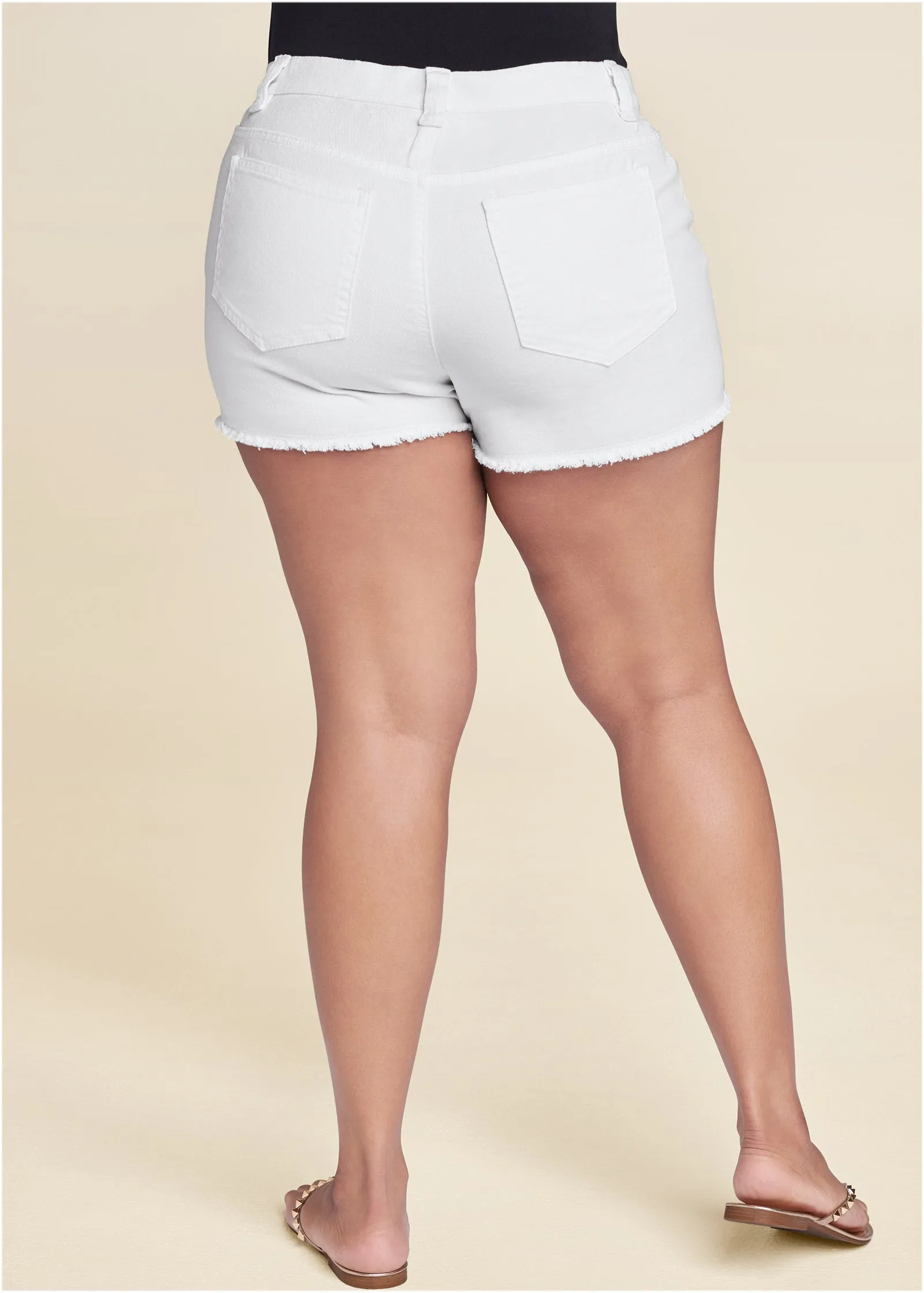 Jessica Cutoff Denim Shorts - White