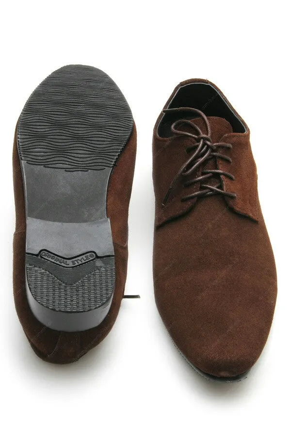 Leather Shoes Clever Suede Dark Brown