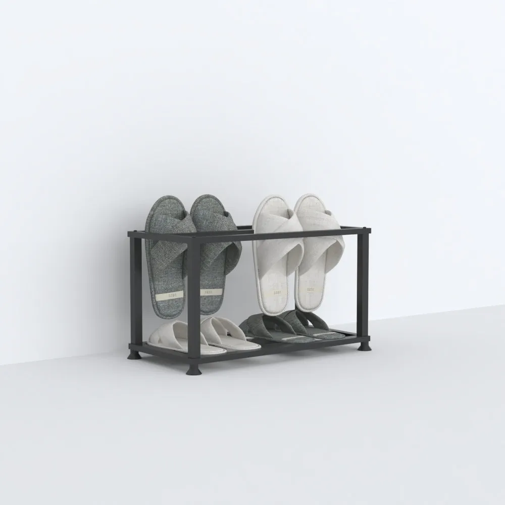 Metal Slipper Stand with Double Layer for Home Organization