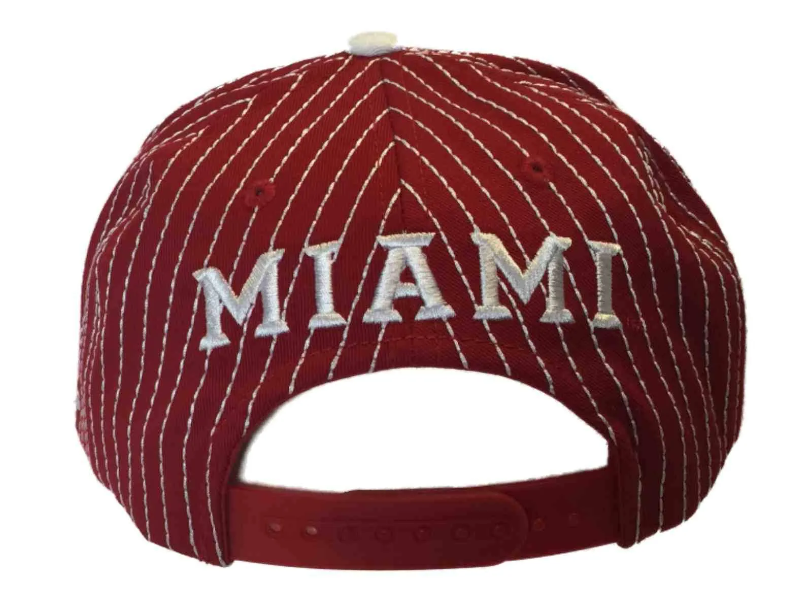 Miami University RedHawks Adidas Red White Flat Bill Cotton Snapback Adj Hat Cap