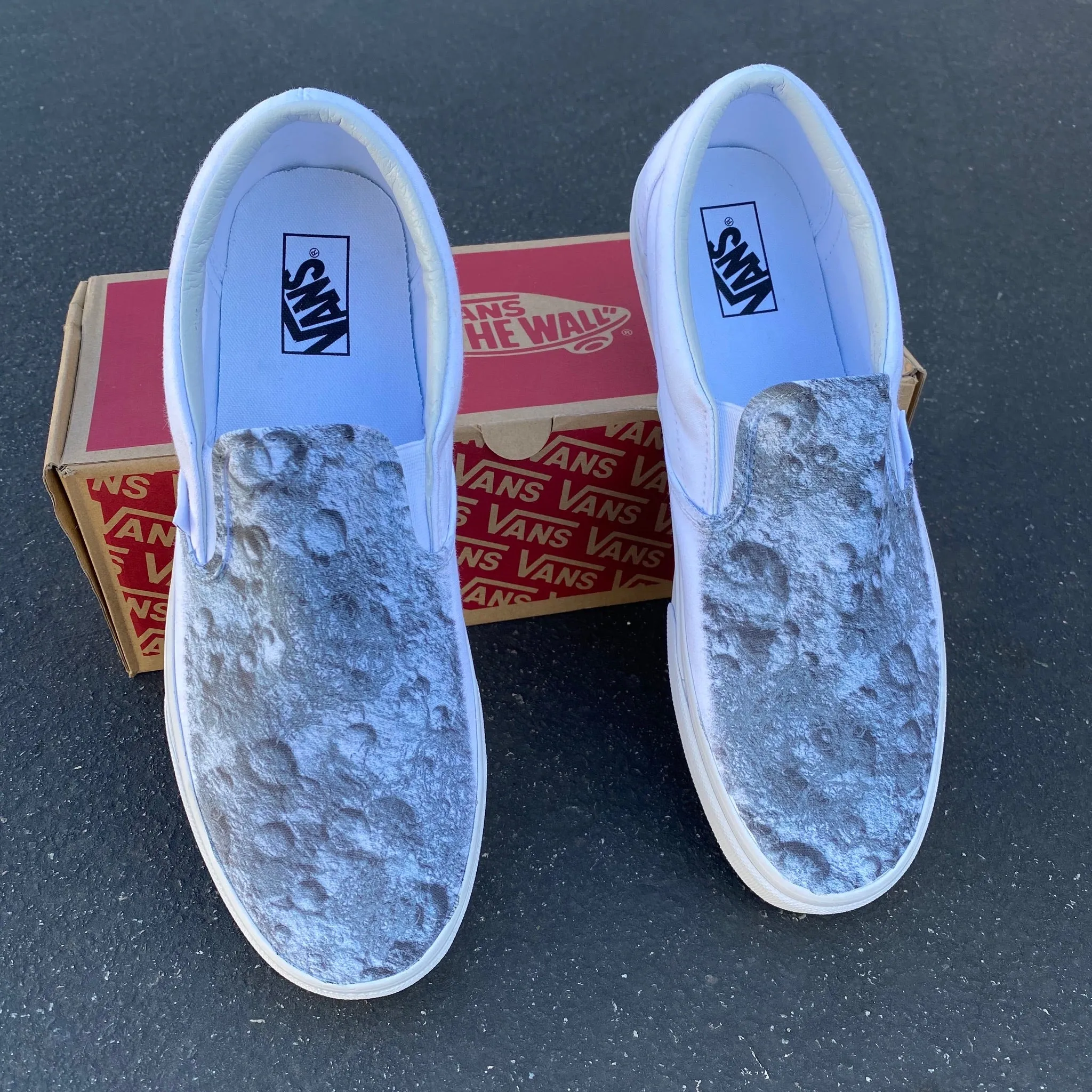 Moon Crater - White Slip Ons