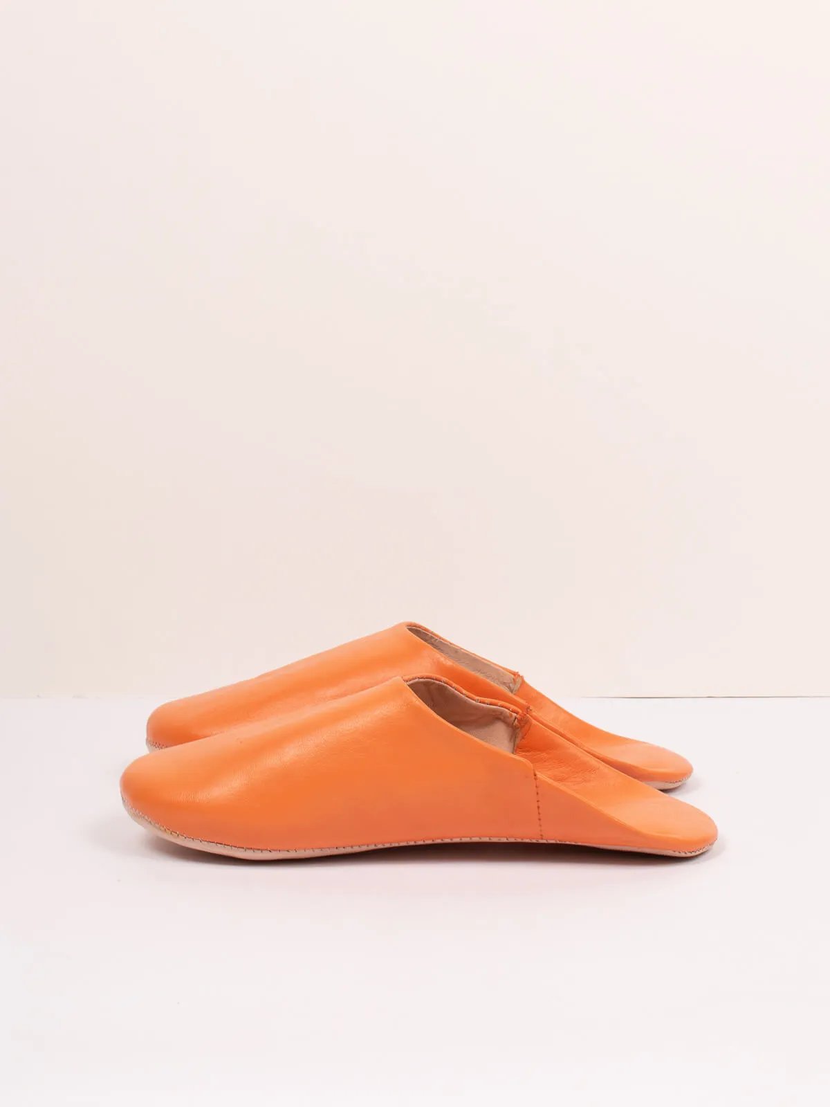 Moroccan Babouche Basic Slippers, Clementine