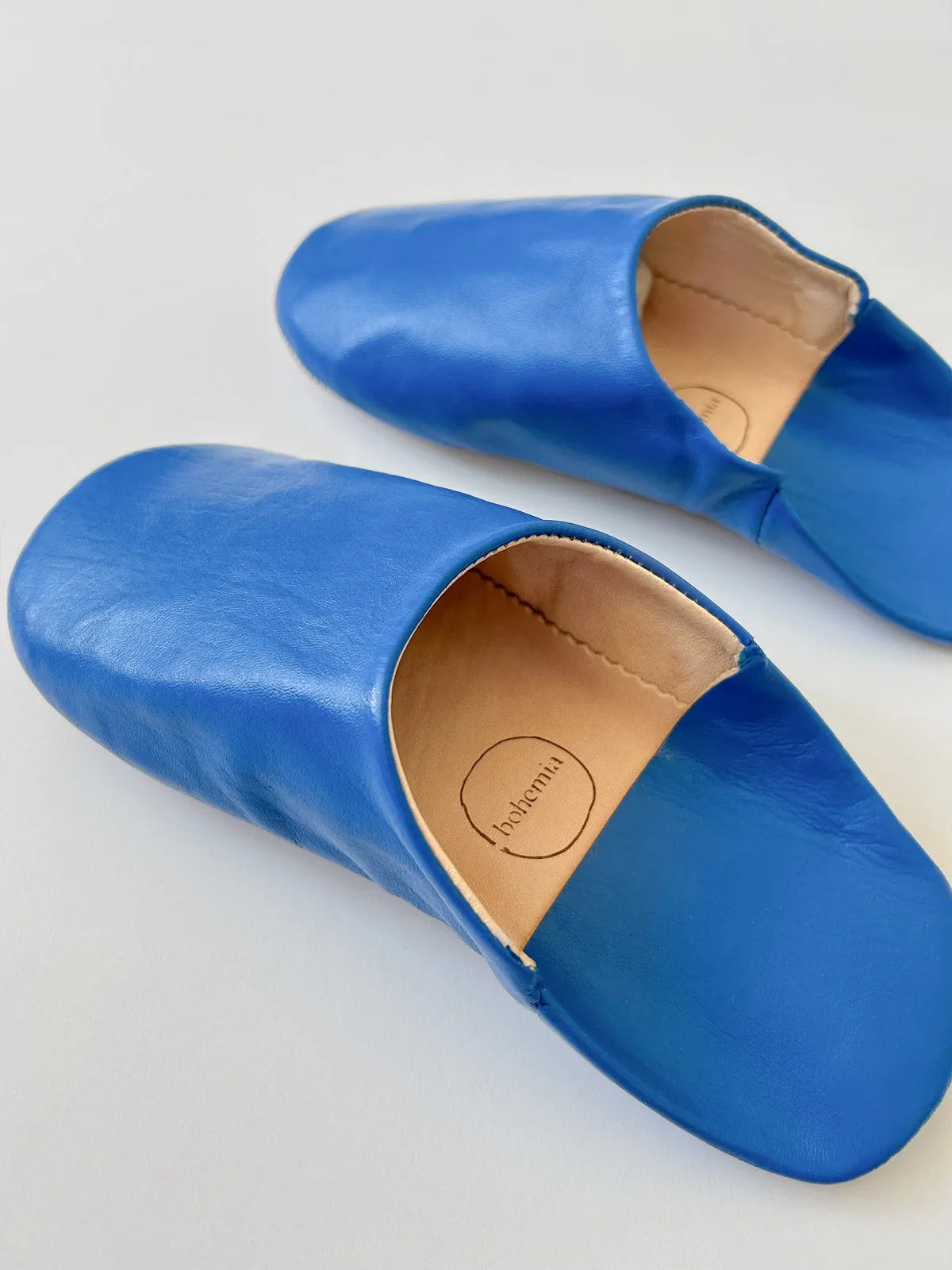 Moroccan Babouche Basic Slippers, Majorelle Blue