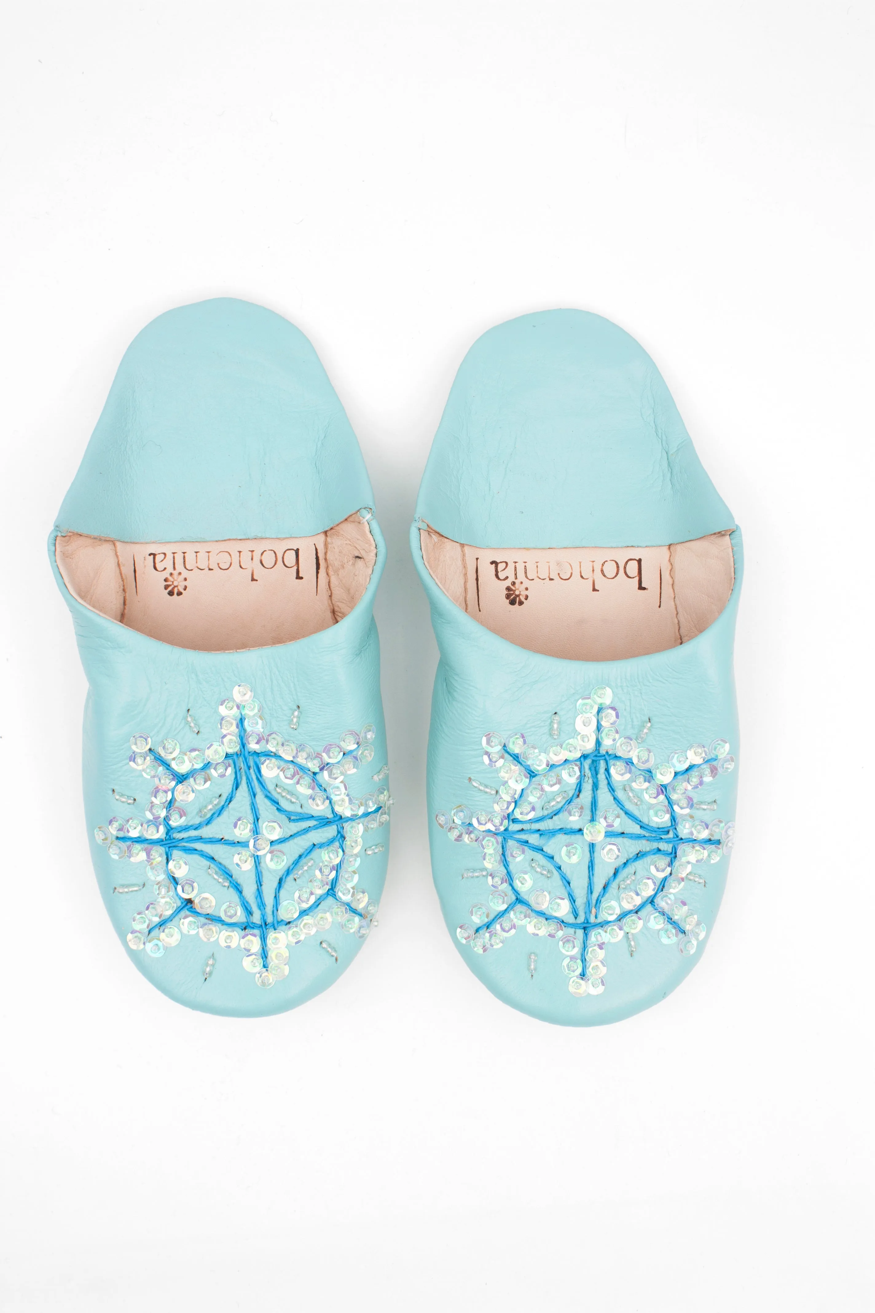 Moroccan Babouche Sequin Slippers - Seconds, Large (Assorted Colours)