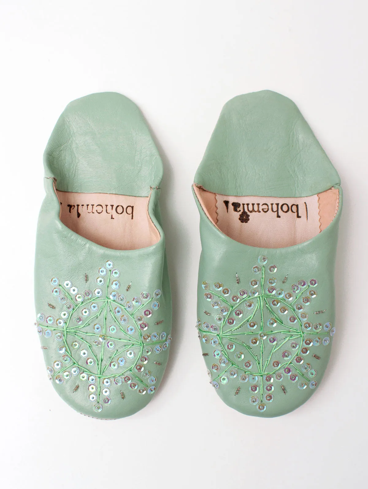 Moroccan Babouche Sequin Slippers - Seconds, Large (Assorted Colours)