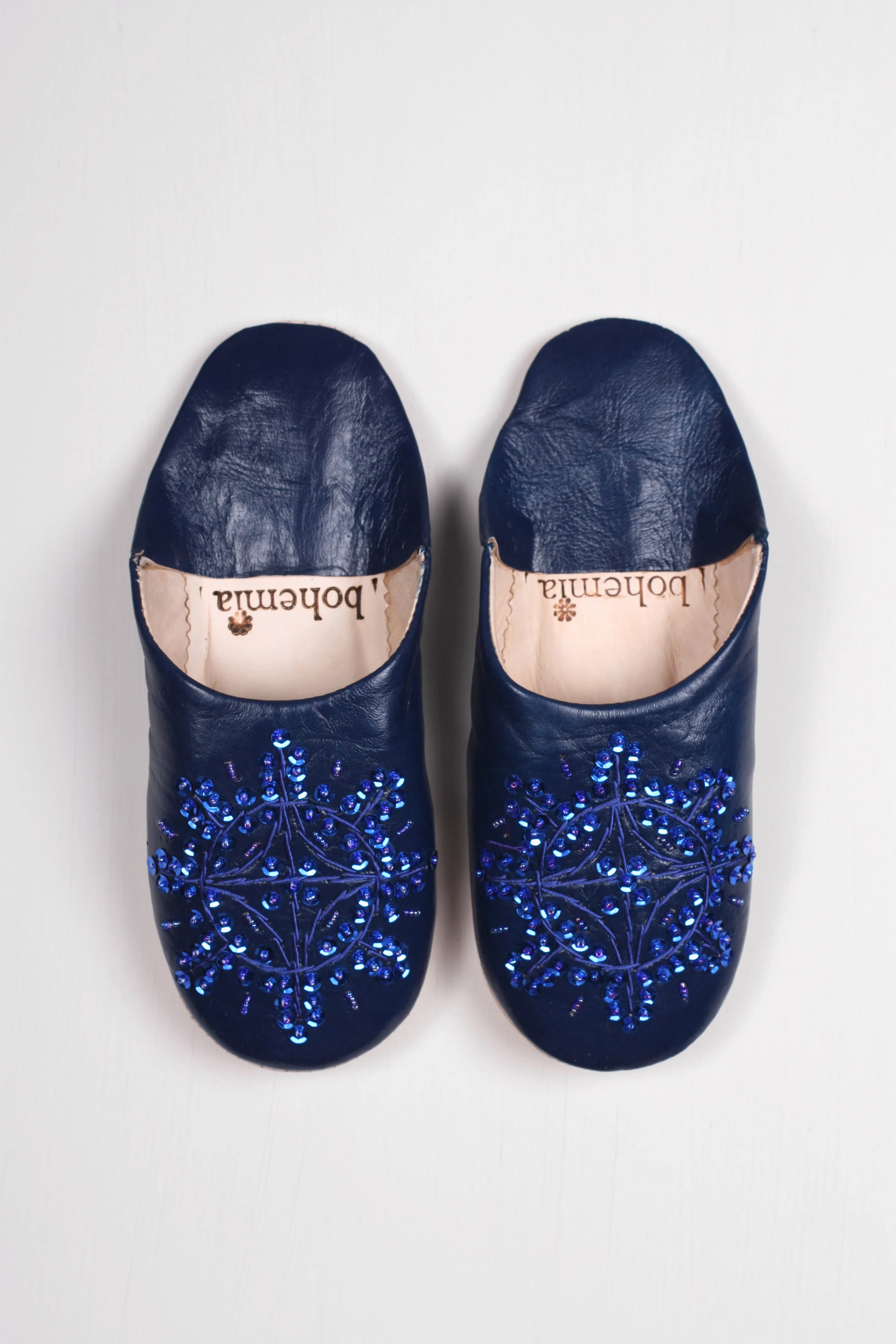 Moroccan Babouche Sequin Slippers - Seconds, Large (Assorted Colours)