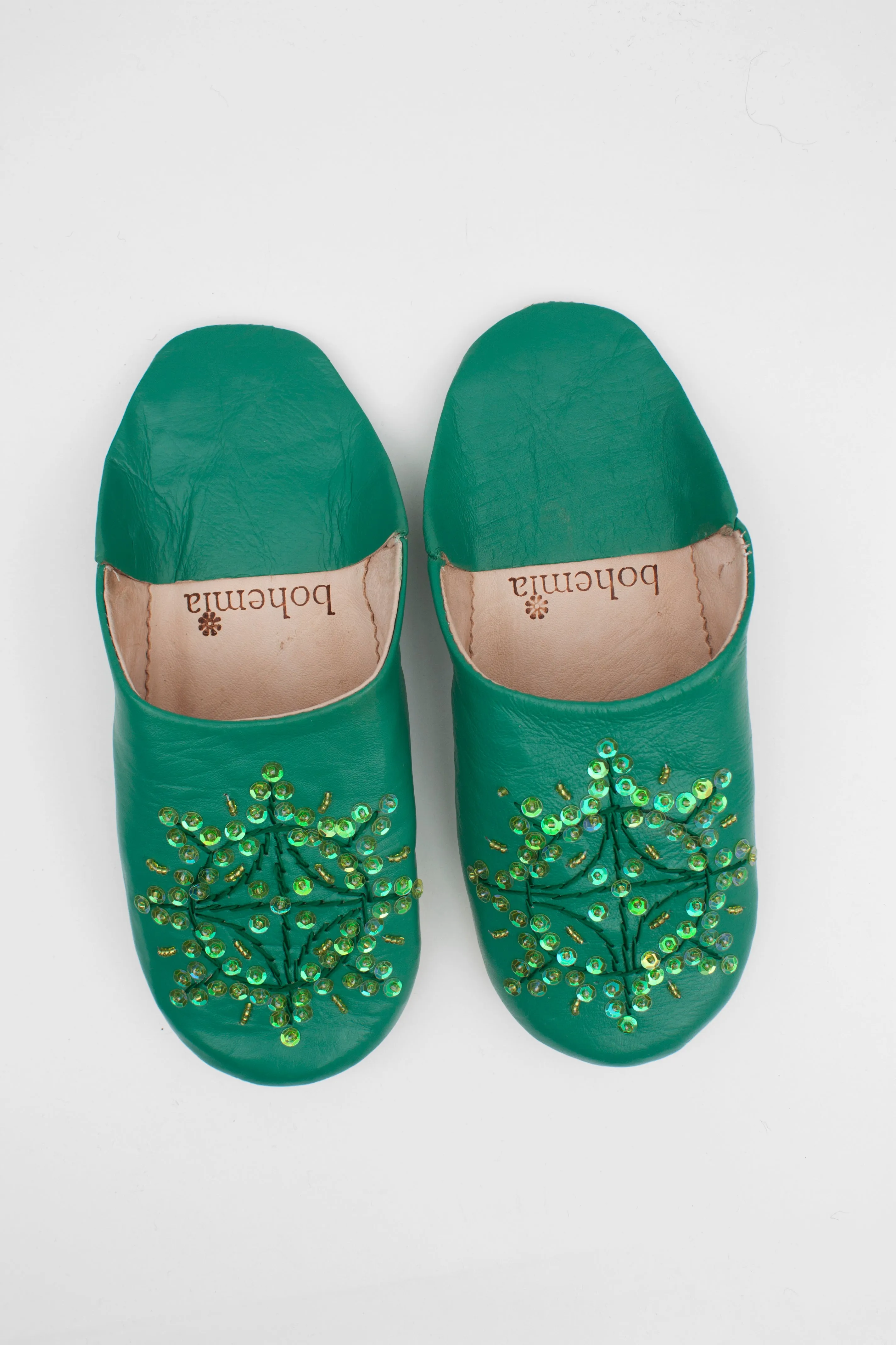 Moroccan Babouche Sequin Slippers - Seconds, Large (Assorted Colours)