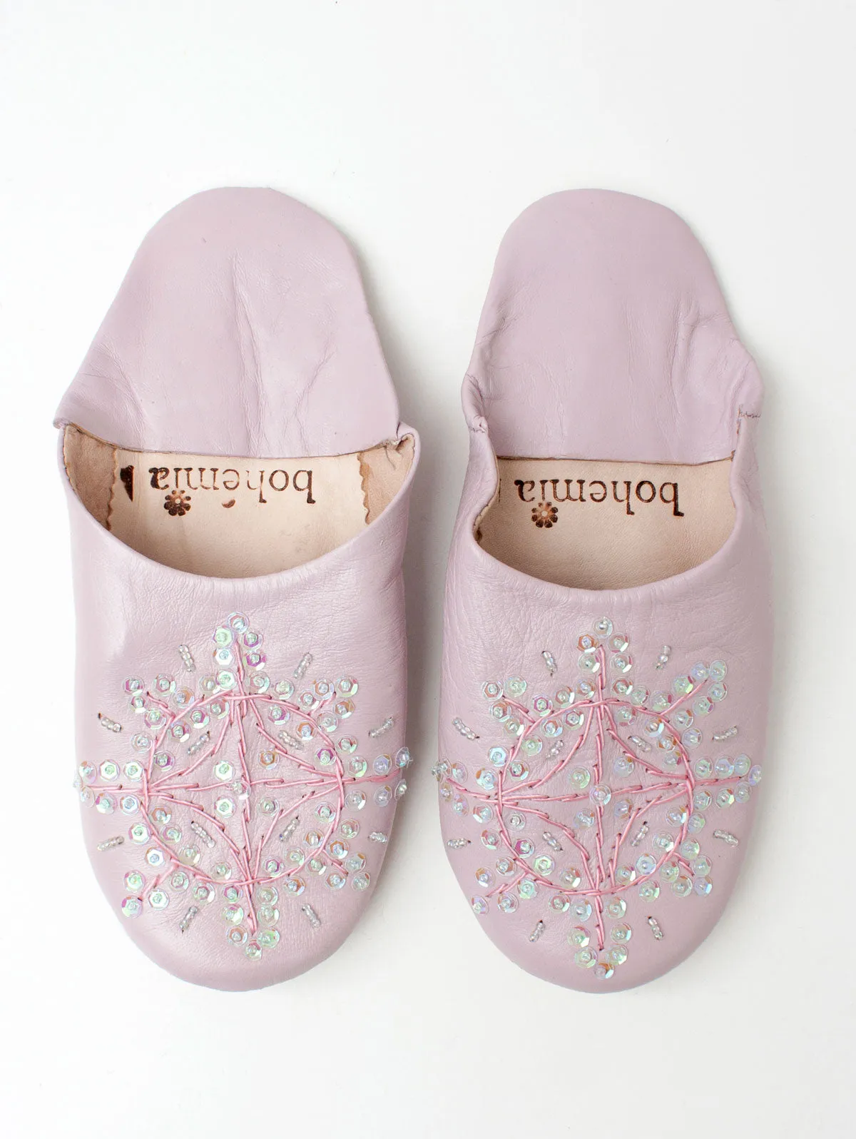 Moroccan Babouche Sequin Slippers - Seconds, Large (Assorted Colours)