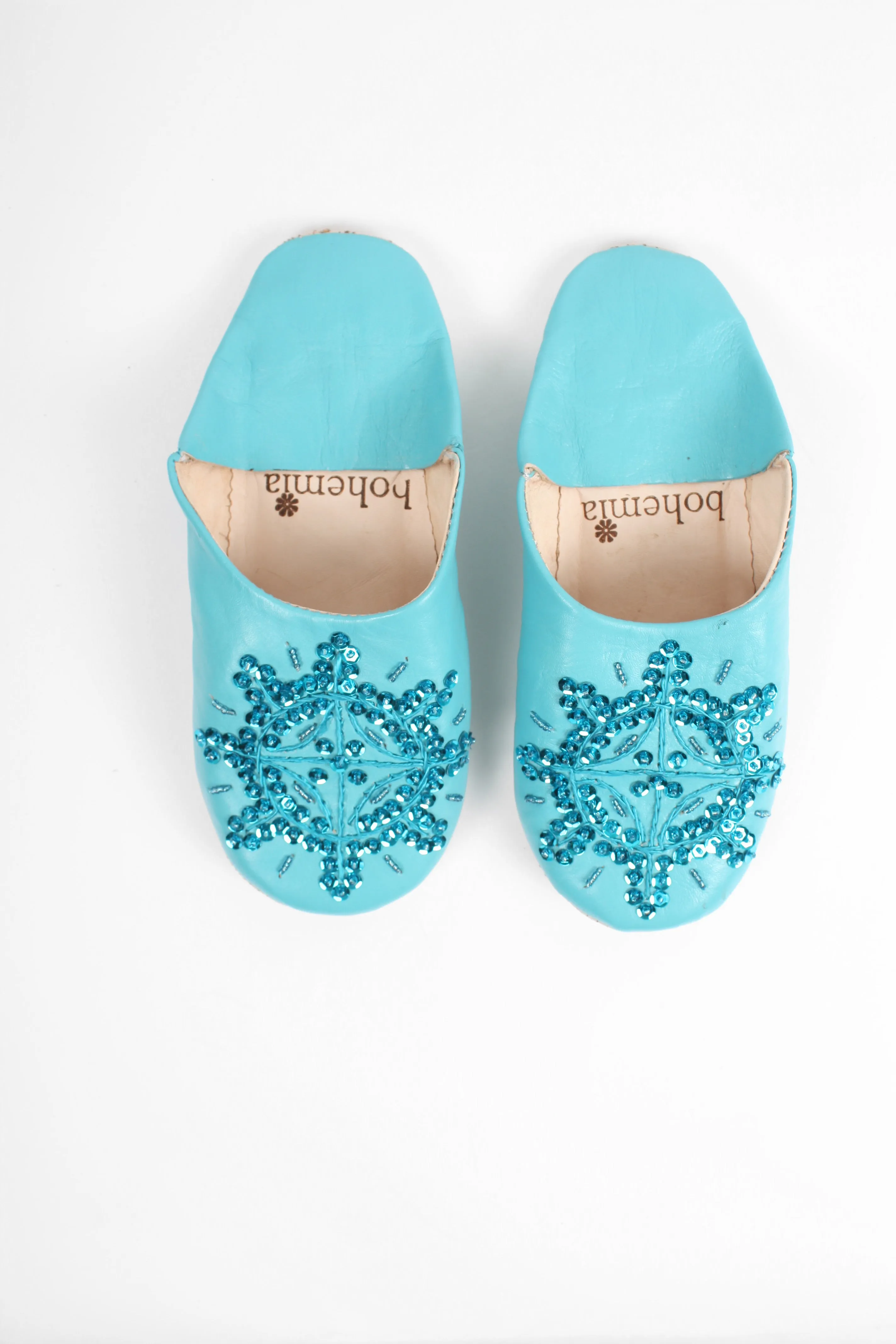 Moroccan Babouche Sequin Slippers - Seconds, Large (Assorted Colours)