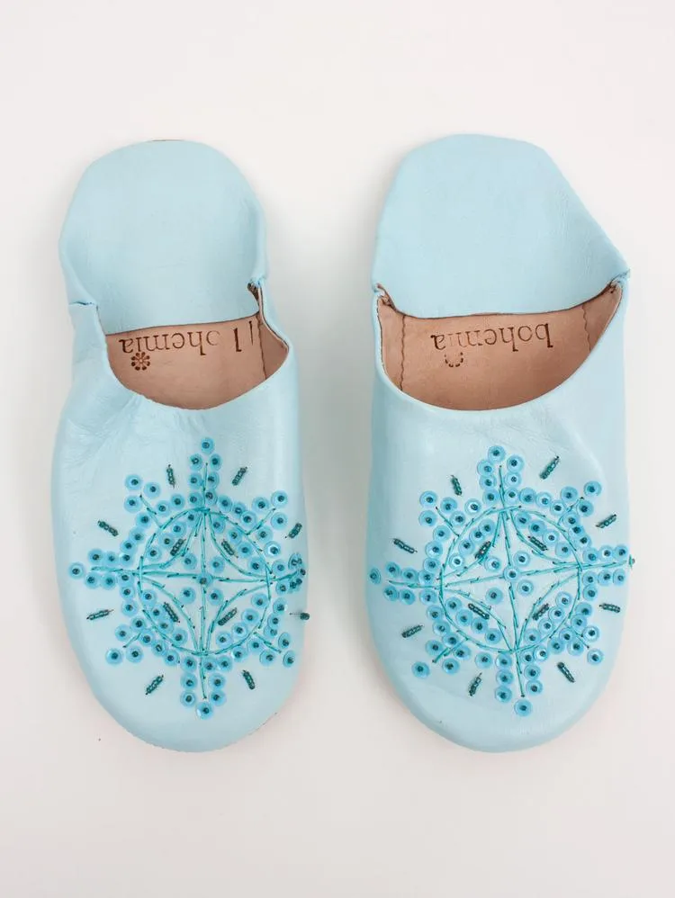 Moroccan Babouche Sequin Slippers - Seconds, Large (Assorted Colours)