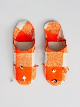 Moroccan Boujad Basic Babouche Slippers, Orange Sequin