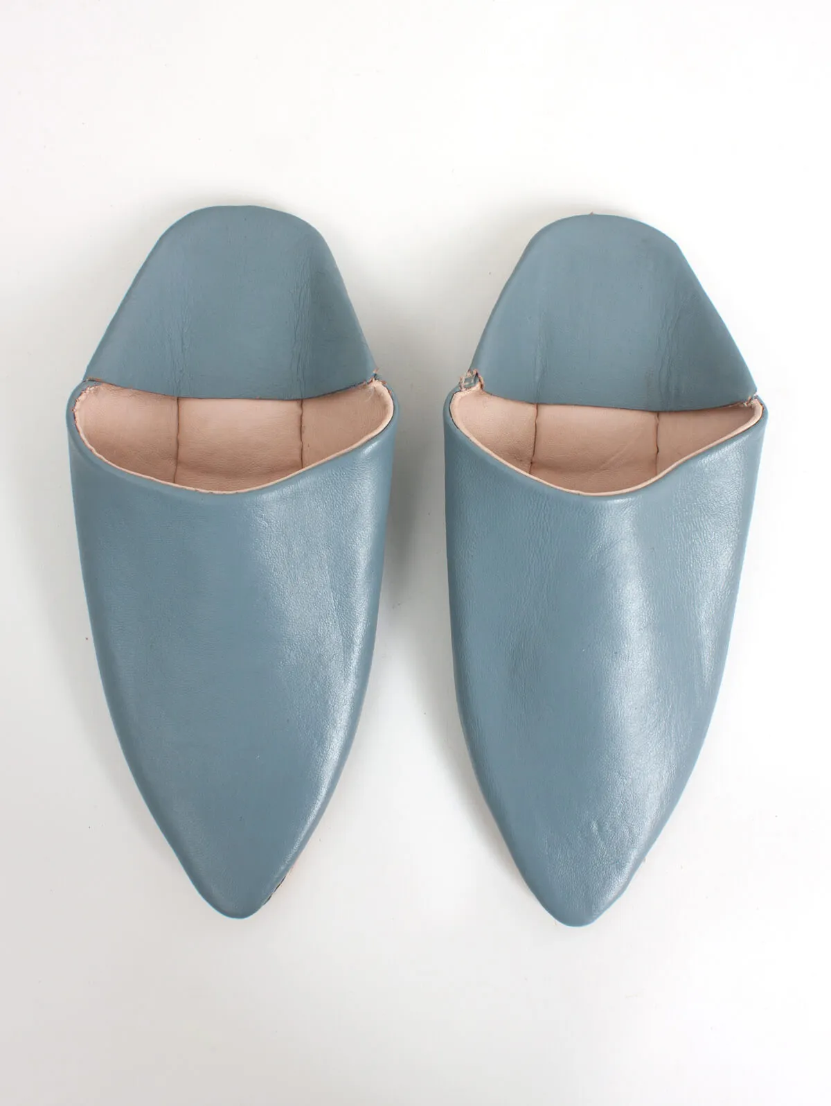 Moroccan Classic Pointed Babouche Slippers, Grey