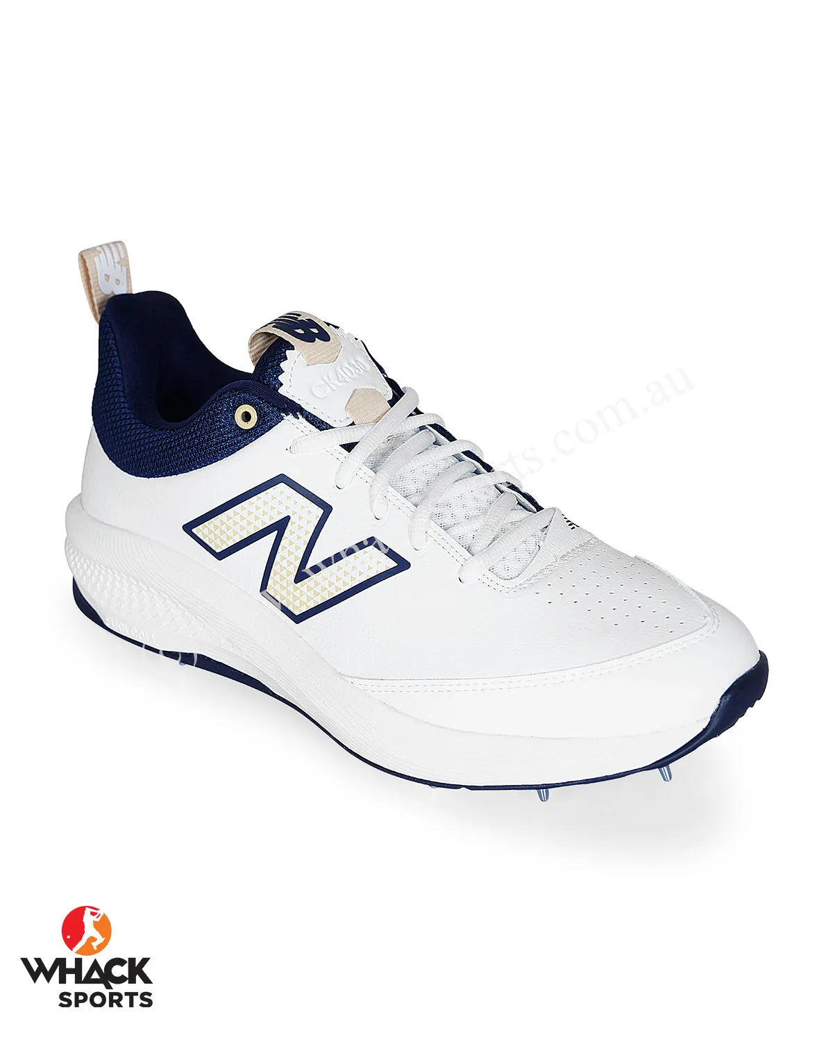 New Balance CK4030 N5 Cricket Shoes - Steel Spikes - White/Navy