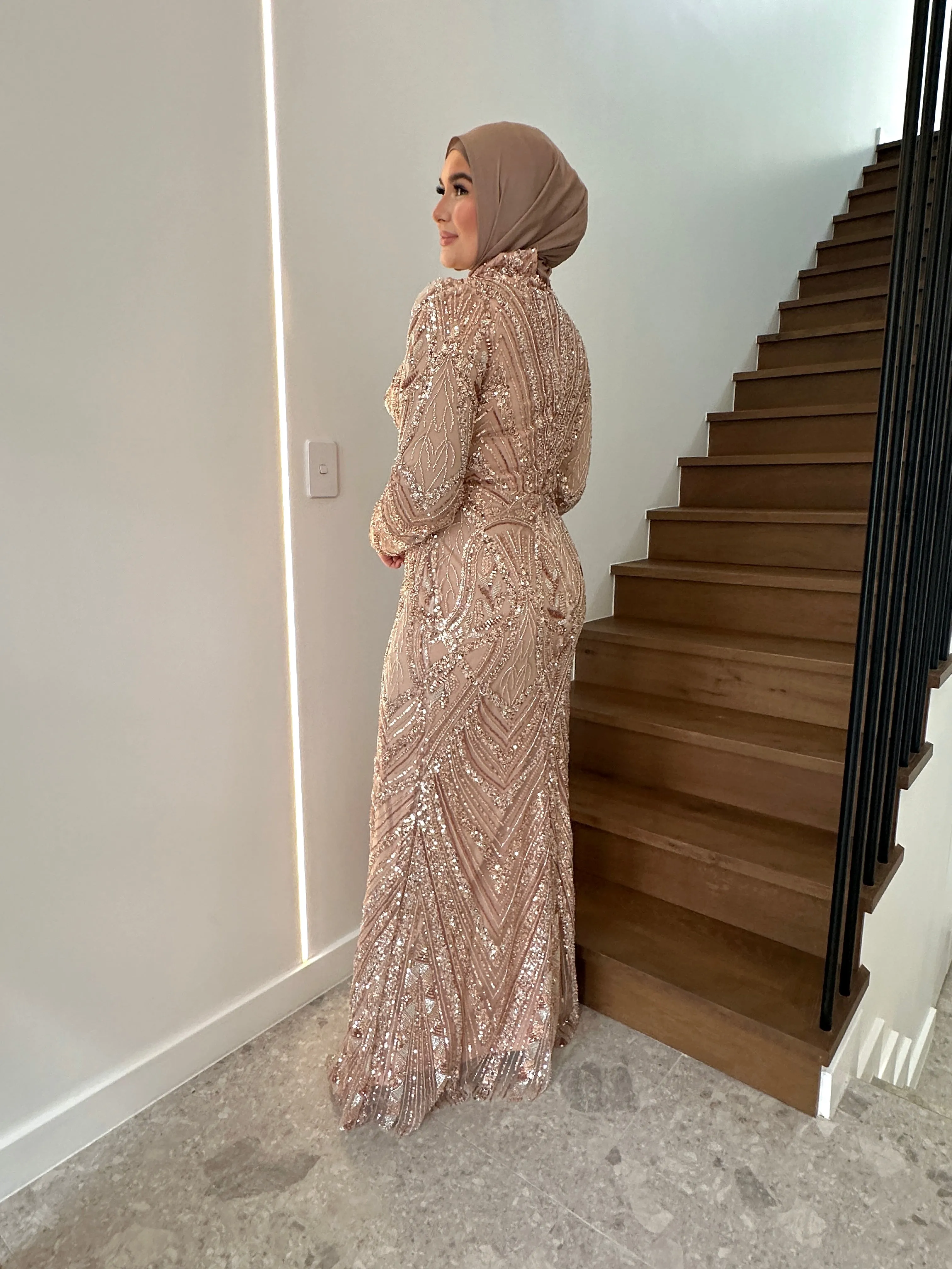 NISREEN FORMAL DRESS- CHAMPAGNE