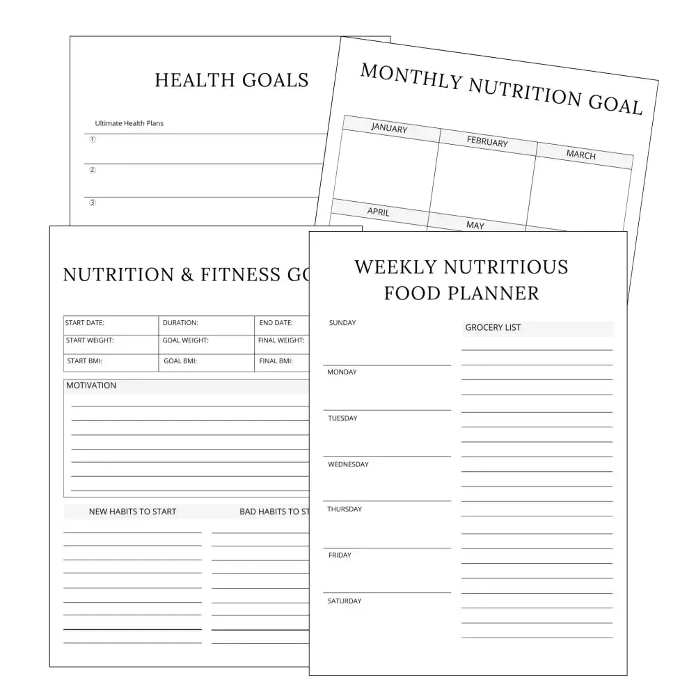 Premium Nutrition Planner - PLR with Canva Template