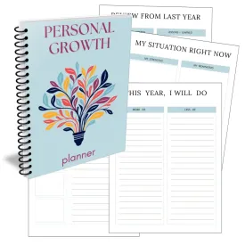 Premium Personal Growth Planner - PLR with Canva Template