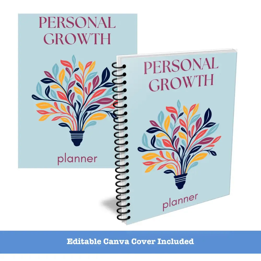 Premium Personal Growth Planner - PLR with Canva Template