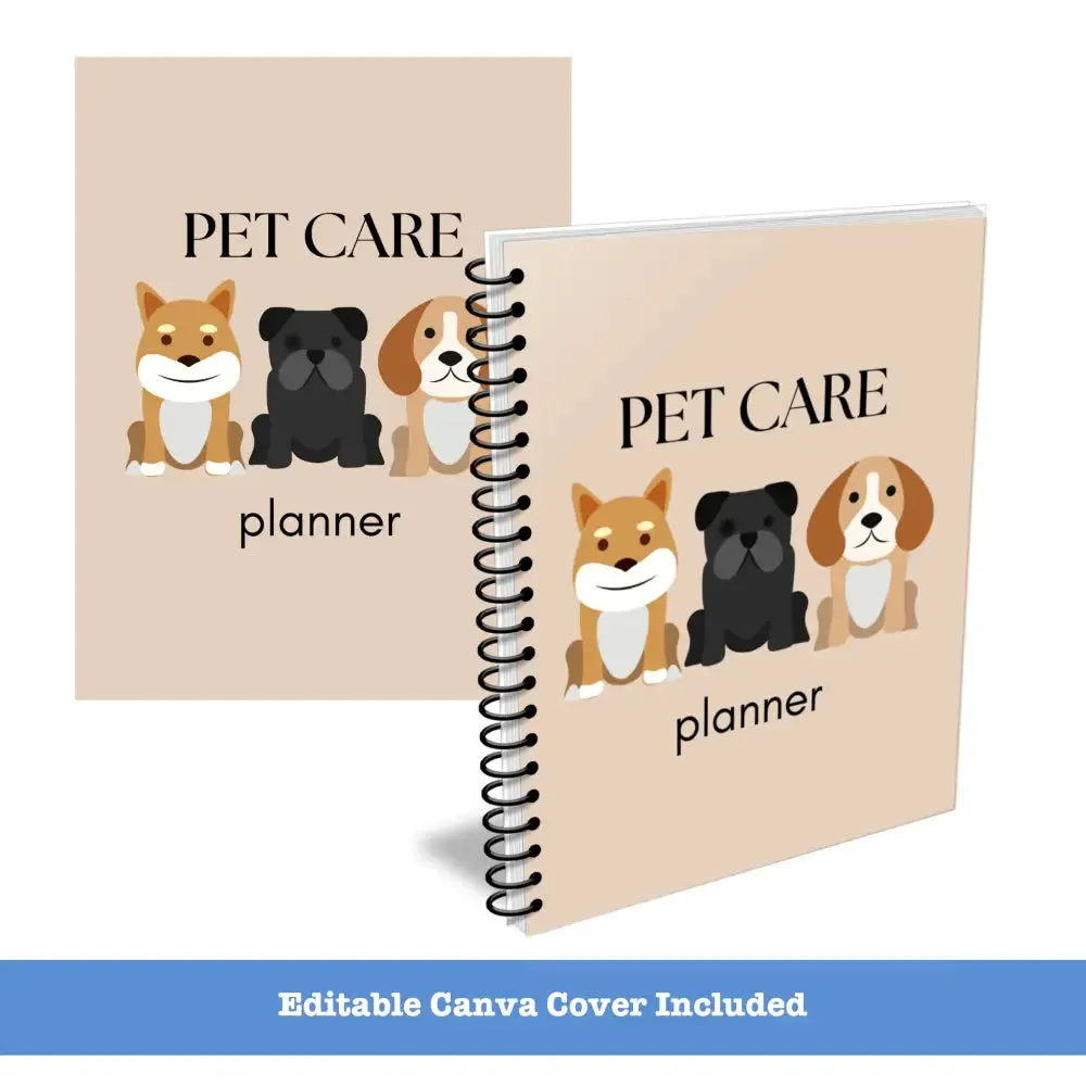 Premium Pet Care Planner - PLR with Canva Template